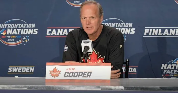 Jon Cooper, Team Canada head coach at the 4 Nations Face-Off