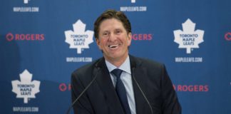 Mike Babcock of the Toronto Maple Leafs