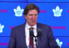 Toronto Maple Leafs head coach Mike Babcock post game media address