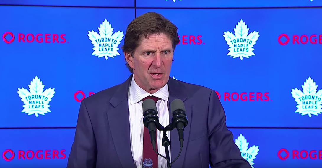 Toronto Maple Leafs head coach Mike Babcock post game media address