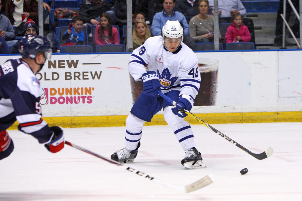 Trevor Moore of the Toronto Marlies