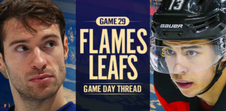 Toronto Maple Leafs vs. Calgary Flames – Game #29 Preview, Projected Lines & TV Info Toronto Maple Leafs vs. Calgary Flames