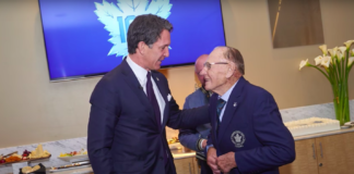 Brendan Shanahan and Johnny Bower