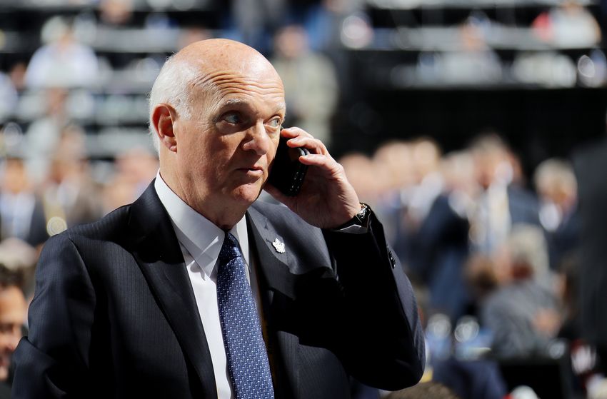 Lou Lamoriello, General Manager of the Toronto Maple Leafs, talks trade