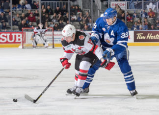 Toronto Marlies complete three-in-three sweep, win seventh in a row at home Colin Greening of the Toronto Marlies