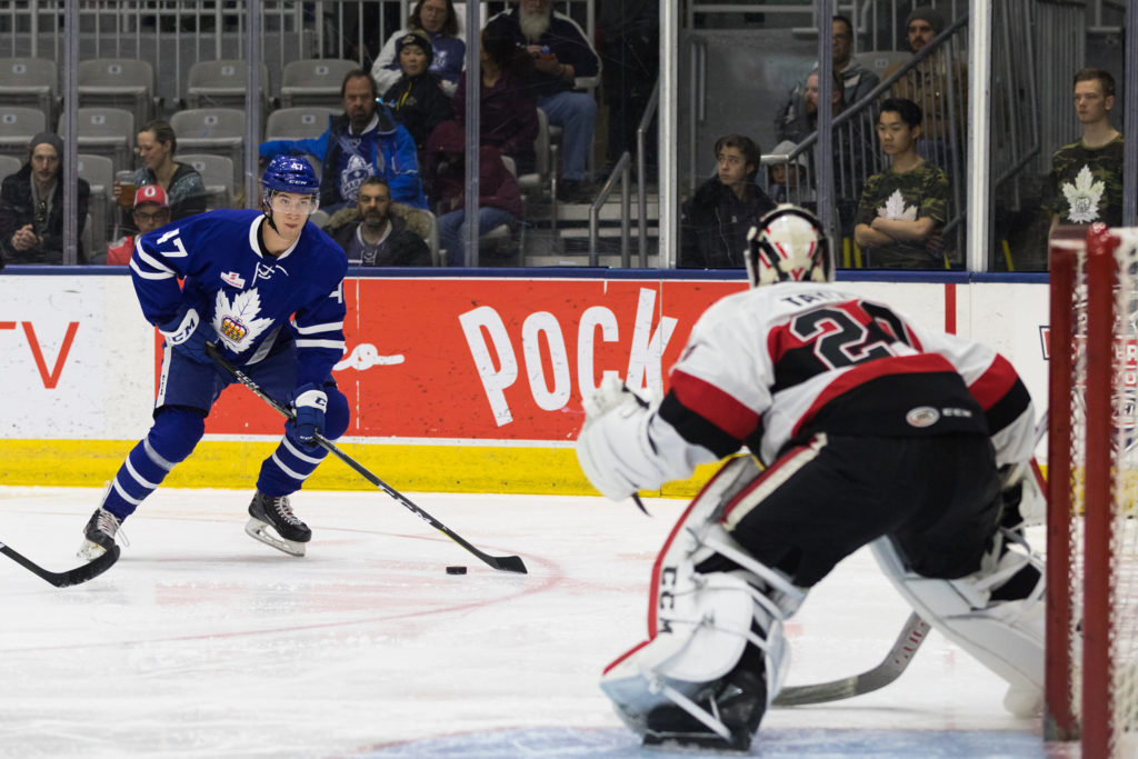 Pierre Engvall of the Toronto Marlies