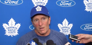 Toronto Maple Leafs' Mike Babcock after practice
