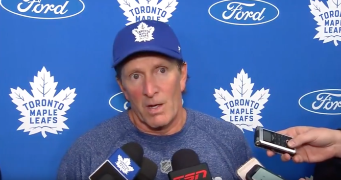 Toronto Maple Leafs' Mike Babcock after practice