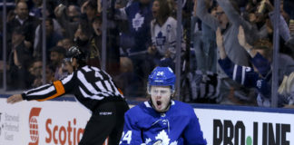 Kasperi Kapanen of the Toronto Maple Leafs