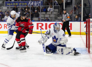 Toronto Marlies’ offense dries up as they fall to a third straight defeat versus Binghamton Kasimir Kaskisuo of the Toronto Marlies