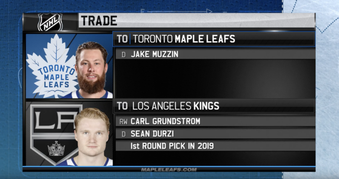 Toronto Maple Leafs acquire Jake Muzzin