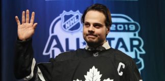 Auston Matthews at the 2019 All Star Game