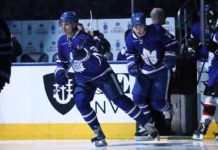Mitch Marner and Auston Matthews of the Toronto Maple Leafs