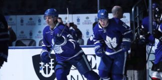 Mitch Marner and Auston Matthews of the Toronto Maple Leafs