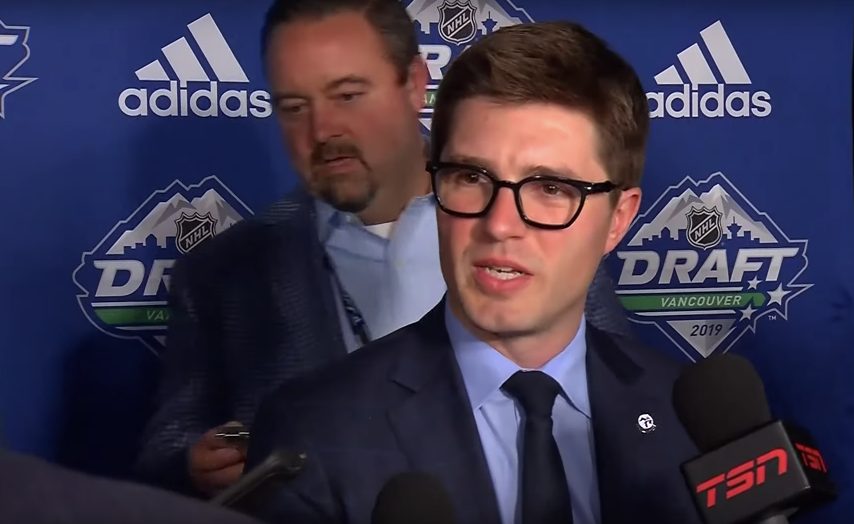 Toronto Maple Leafs GM Kyle Dubas at the 2019 NHL Draft