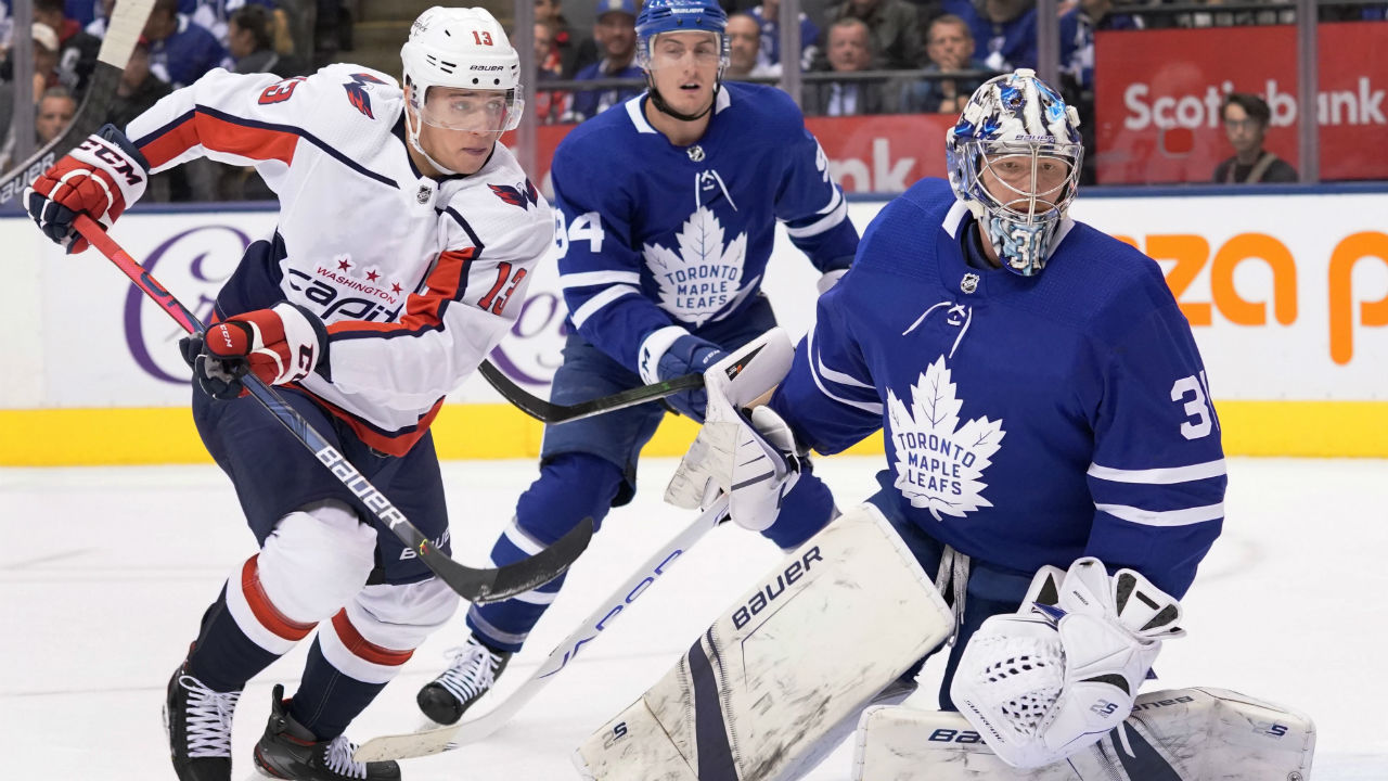 Toronto Maple Leafs' Frederik Andersen and Tyson Barrie