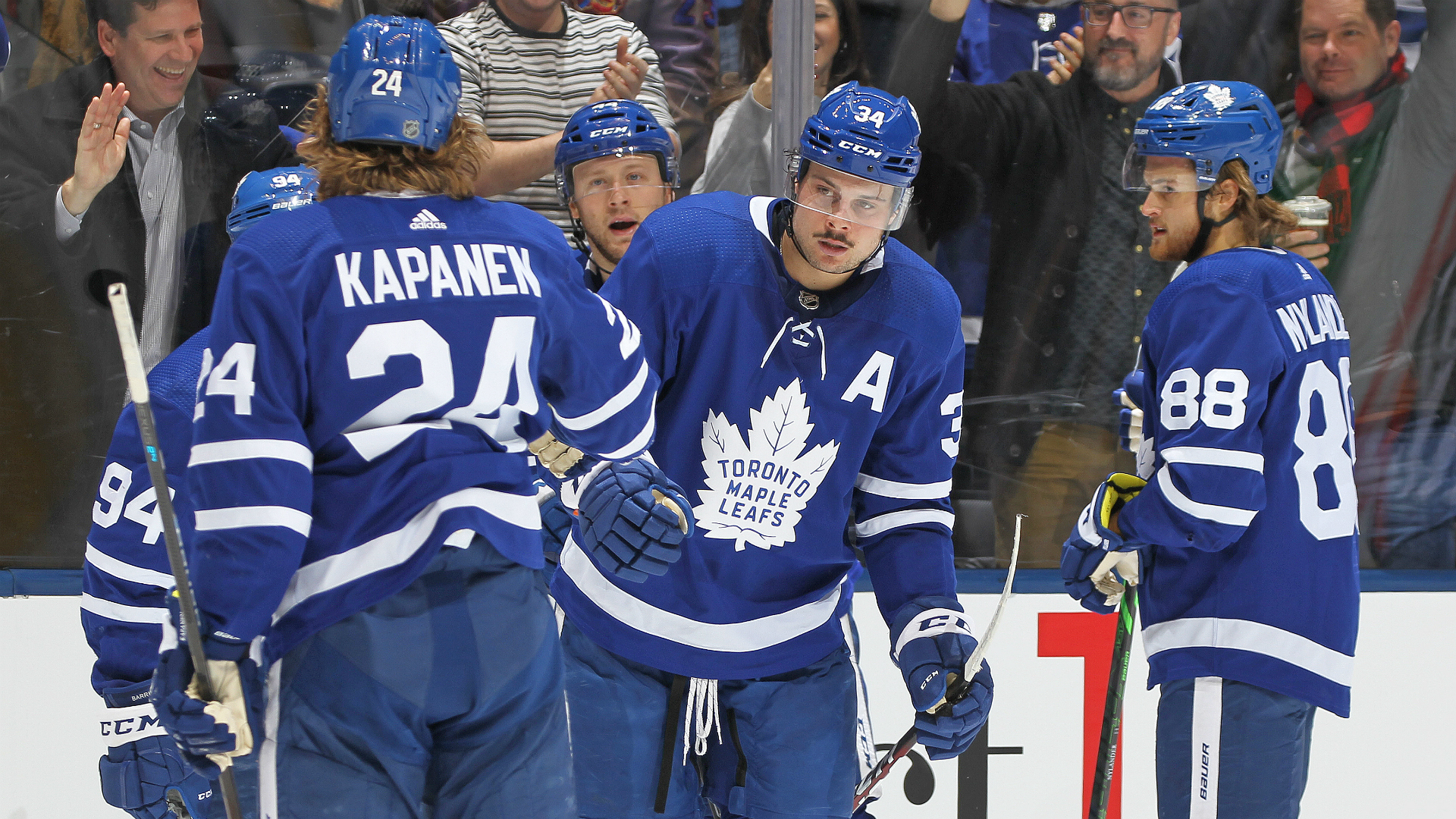 Toronto Maple Leafs' celebration with Auston Matthews