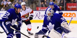 Michael Hutchinson of the Toronto Maple Leafs