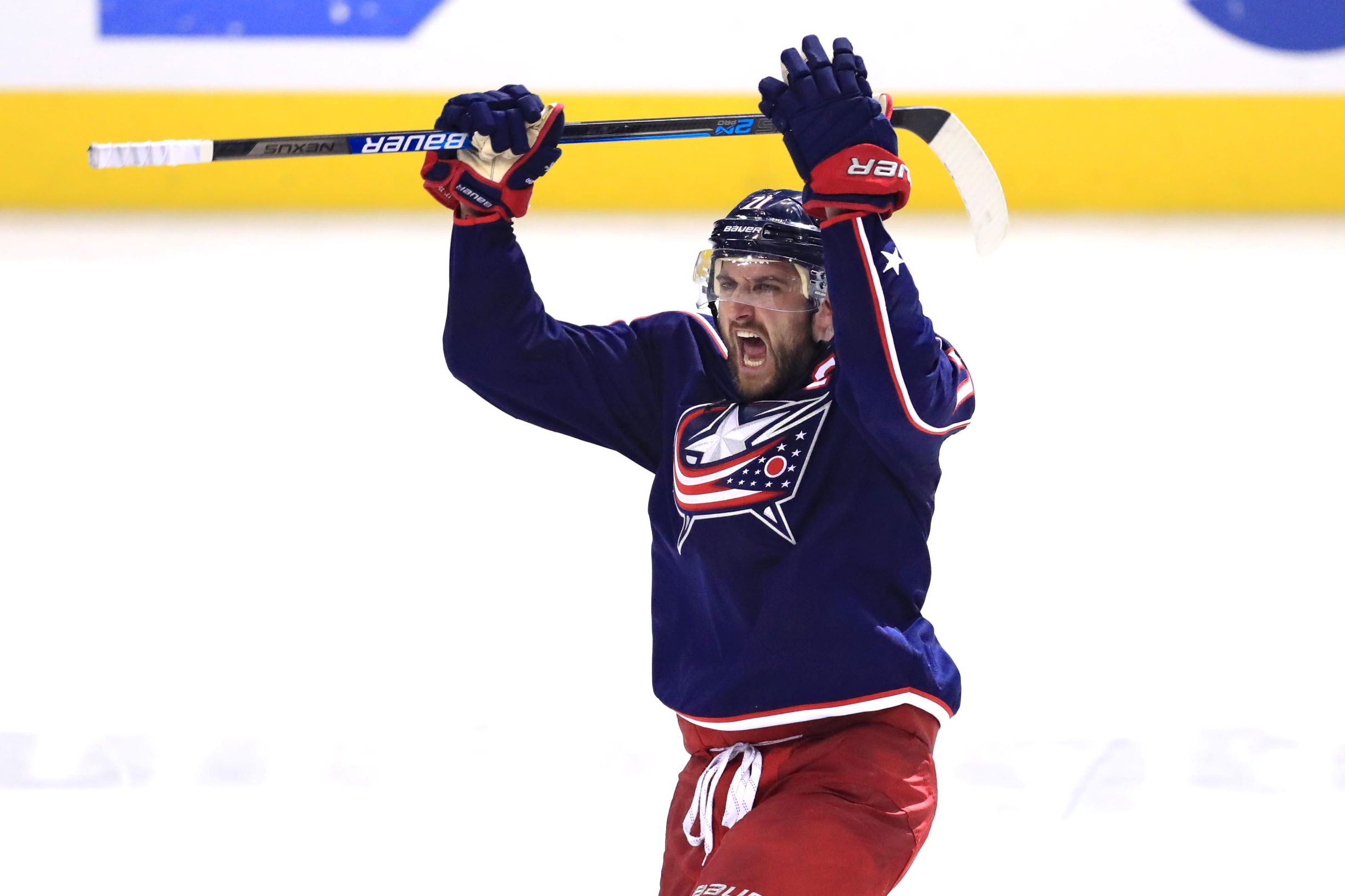 Nick Foligno celebrates joining the Toronto Maple Leafs