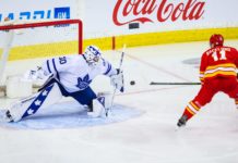 Toronto Maple Leafs at Calgary Flames, Michael Hutchinson