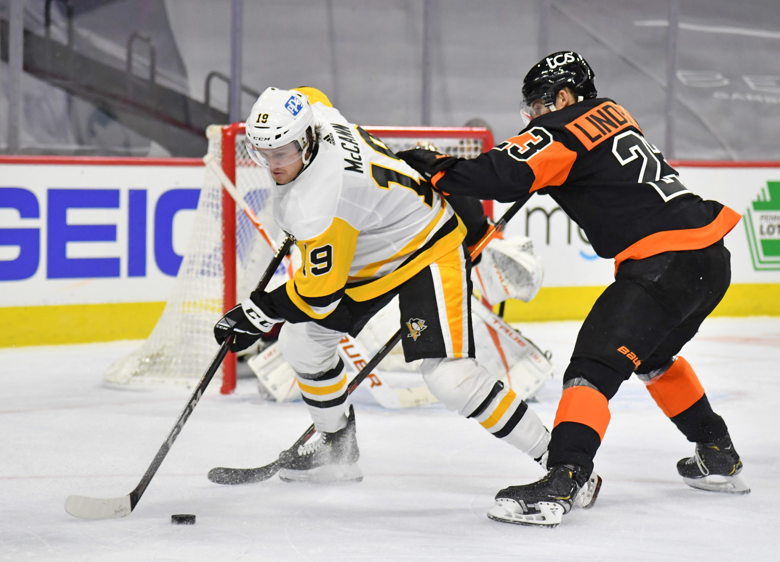 Pittsburgh Penguins' Jared McCann skates during an NHL hockey game