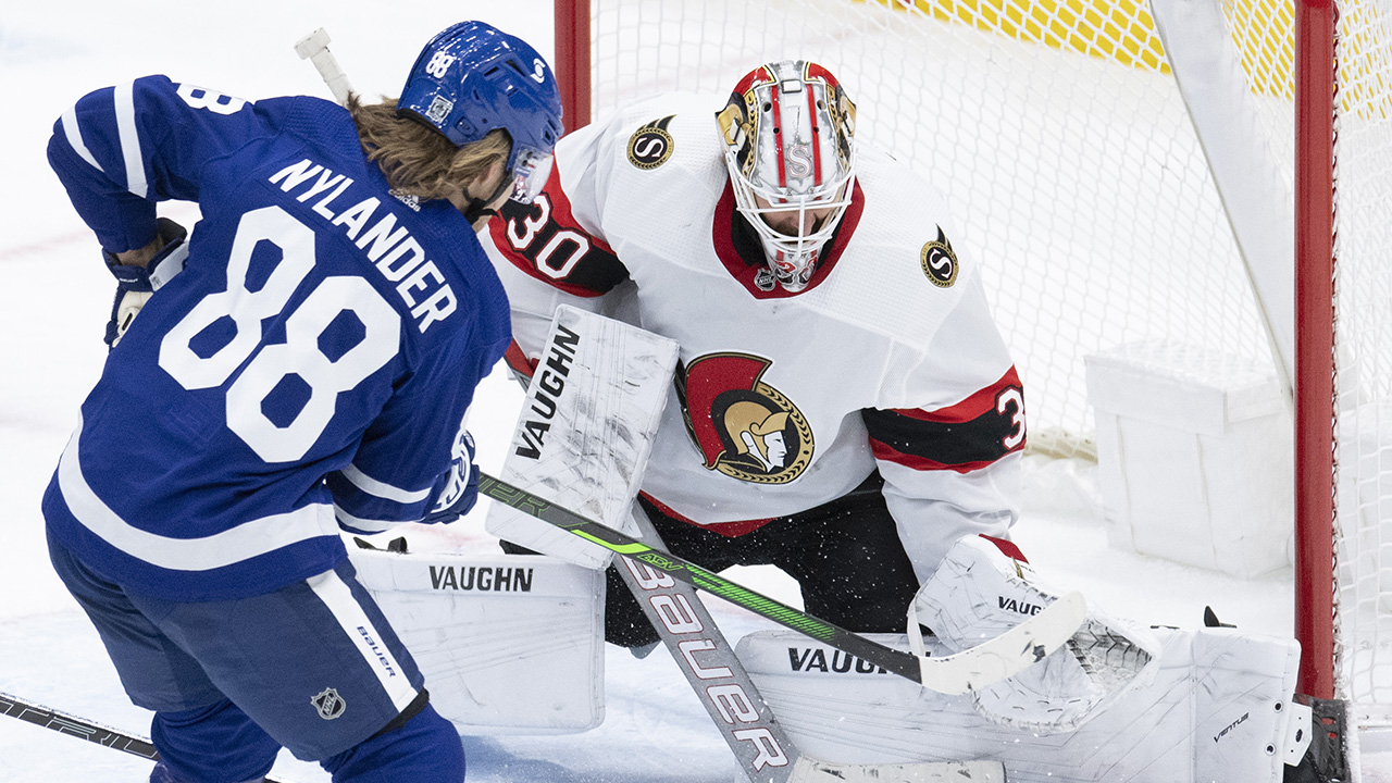 Rasmus Sandin, Alex Nylander and Michael Nylander's face last