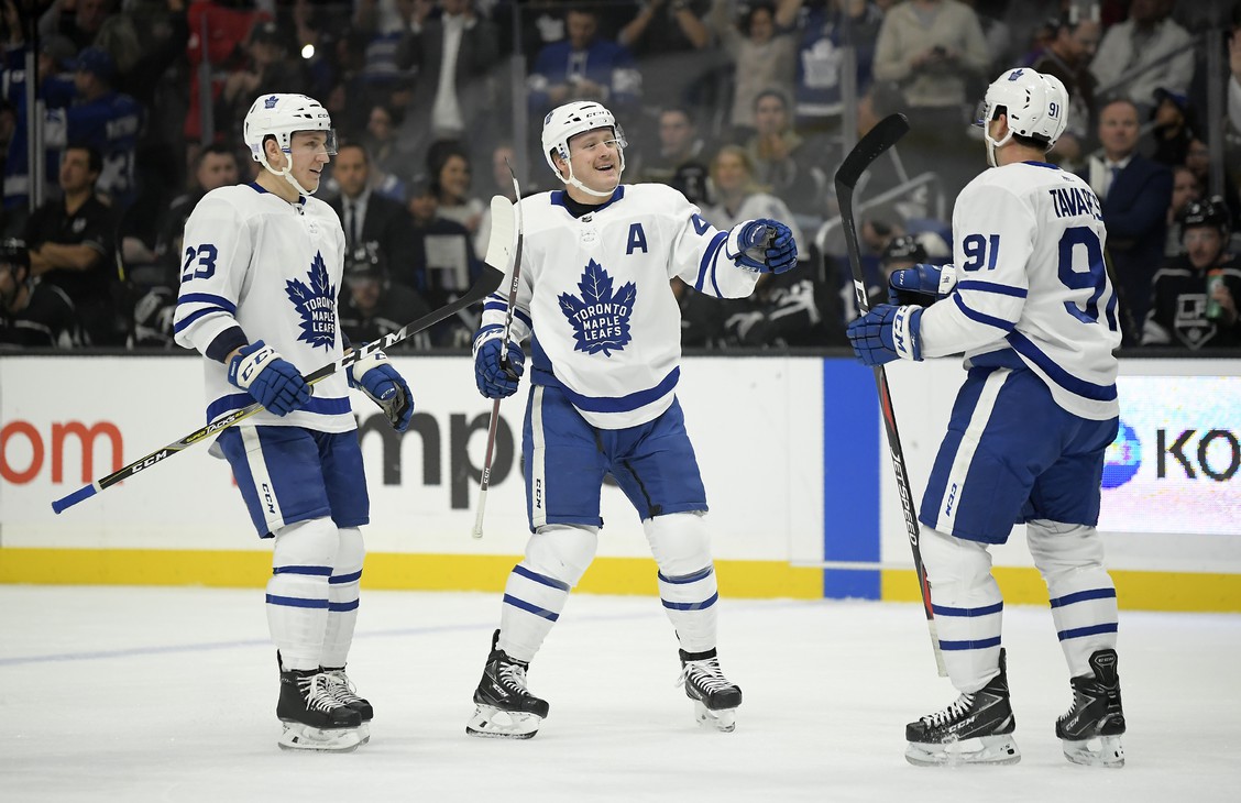 Morgan Rielly, John Tavares, Travis Dermott