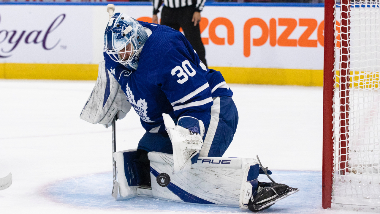 Toronto Maple Leafs G Matt Murray, on LTIR, skates ahead of