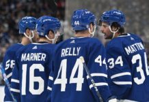 Auston Matthews, Morgan Rielly, Mitch Marner, Toronto Maple Leafs