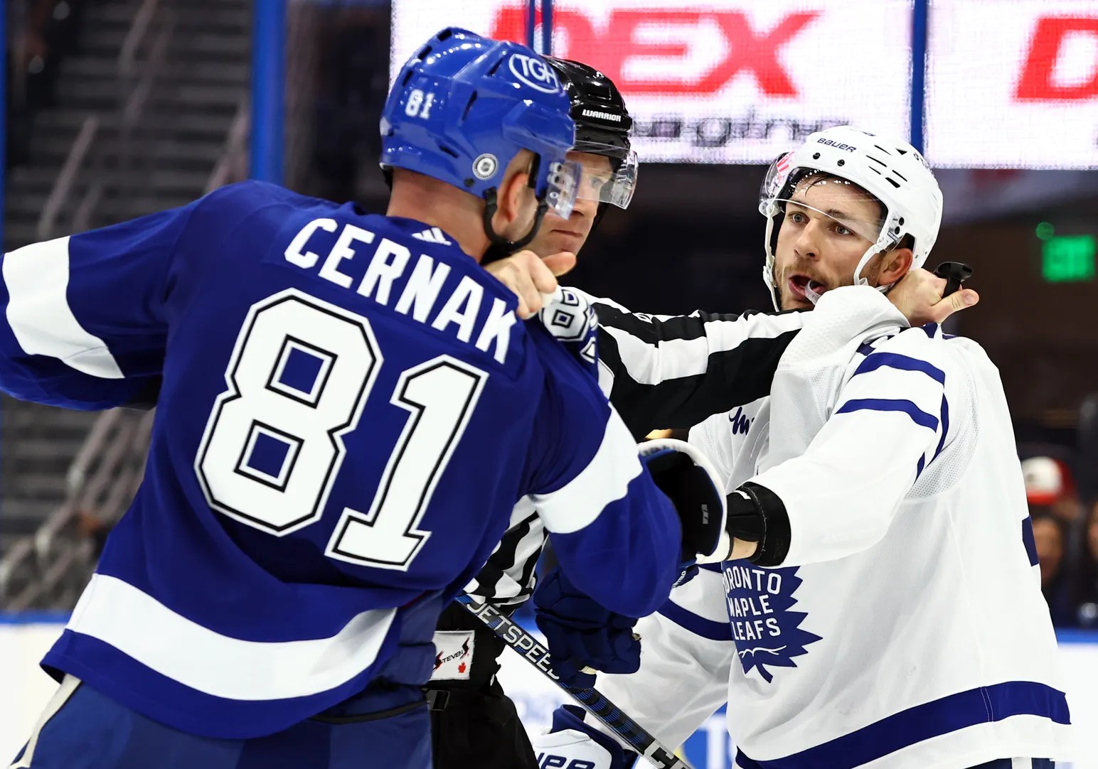 NHL fines Maple Leafs' Sam Lafferty for cross-check in Game 3 against the  Lightning - The Boston Globe