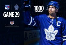 John Tavares, 1,000 points, Maple Leafs vs. Rangers