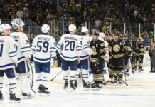 Maple Leafs vs. Bruins handshake line