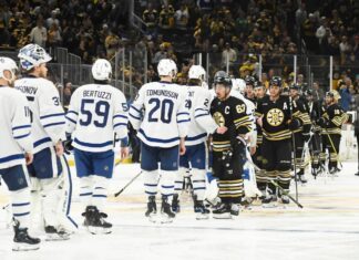 Maple Leafs vs. Bruins handshake line