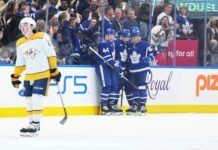 Maple Leafs goal celebration, Leafs vs. Predators