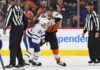 Connor Dewar vs, Joel Farabee, Maple Leafs vs. Flyers fight