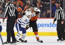 Connor Dewar vs, Joel Farabee, Maple Leafs vs. Flyers fight