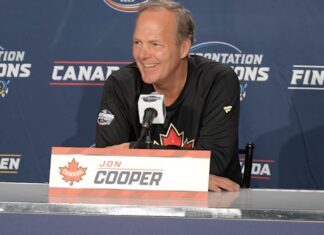 Jon Cooper, Team Canada head coach at the 4 Nations Face-Off