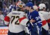 Auston Matthews, Sergei Bobrovsky, Maple Leafs vs. Panthers playoff handshake line