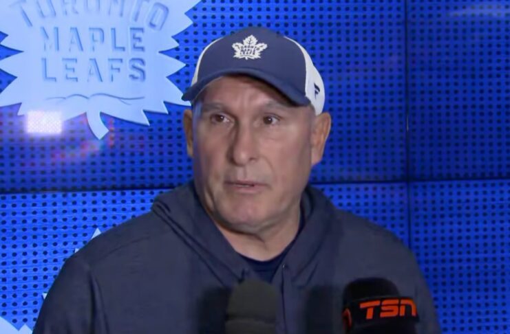 Craig Berube on Chris Tanev skating on his own to try to get back to the Leafs’ lineup: “Still early to talk about whether he’s joining us, but he seems pretty good”