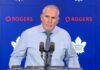 Craig Berube on the Bruins’ Nikita Zadorov knocking Scott Laughton out of the game: “I thought it was a headshot” Craig Berube, Toronto Maple Leafs head coach