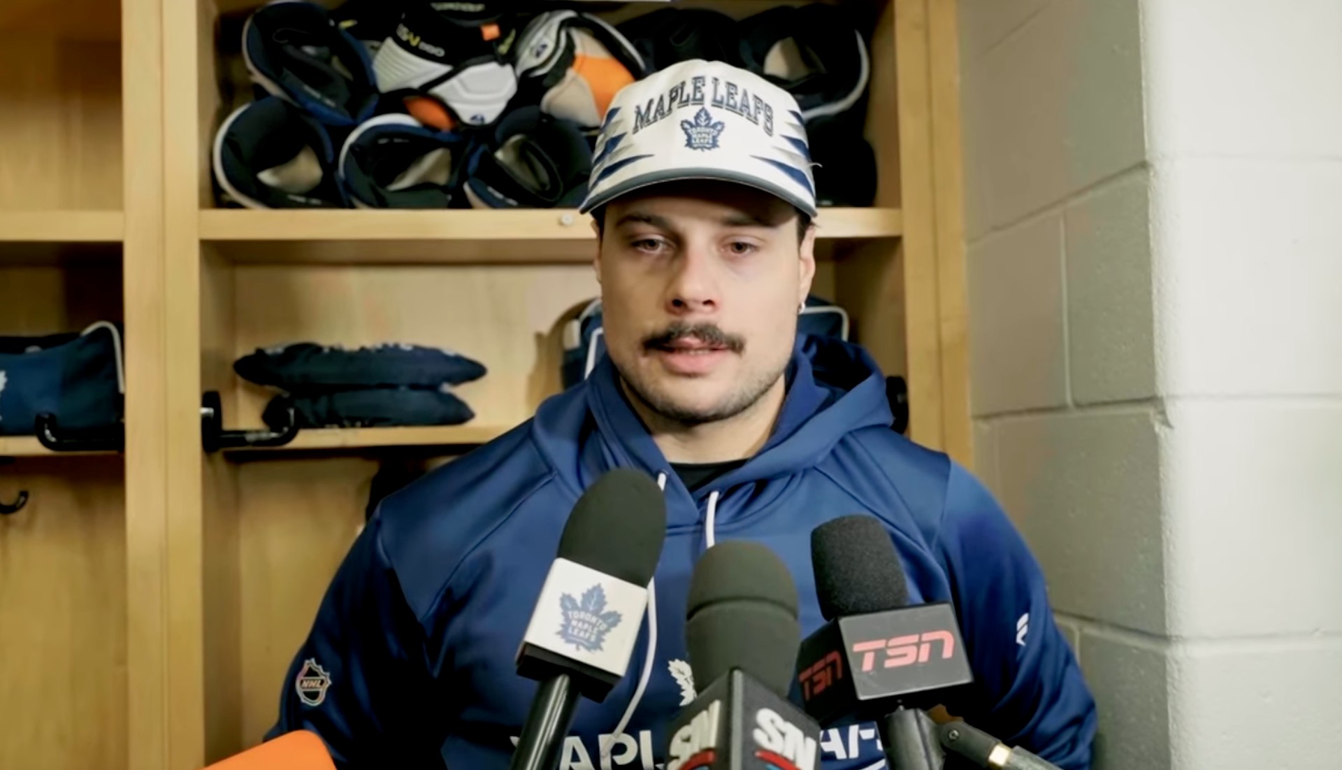 Auston Matthews on the hit he took from Nikita Zadorov in Boston: "I mean, I am three feet away from the boards, and he hits me in the numbers..."