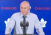 Craig Berube on another rough third period for the Leafs vs. Edmonton: “Our leaders have to take control of it a lot more than they are right now” Craig Berube, Toronto Maple Leafs head coach