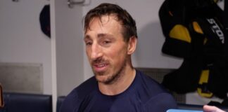 Brad Marchand on the Maple Leafs’ slow start to the season: “With the media attention and the fan support in Toronto, things get blown way out of proportion up there… They were one goal away from beating us in the playoffs” Brad Marchand, Florida Panthers forward