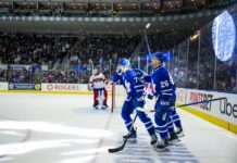 Toronto Marlies celebrate vs. Laval Rocket