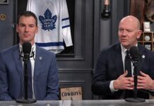 Mats Sundin and John Chayka of the Toronto Maple Leafs