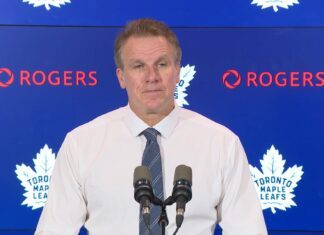 Jim Hiller on snapping the losing streak vs. San Jose: “We had to be gutsy to win that game… Good win for our team” Jim Hiller, Toronto Maple Leafs head coach